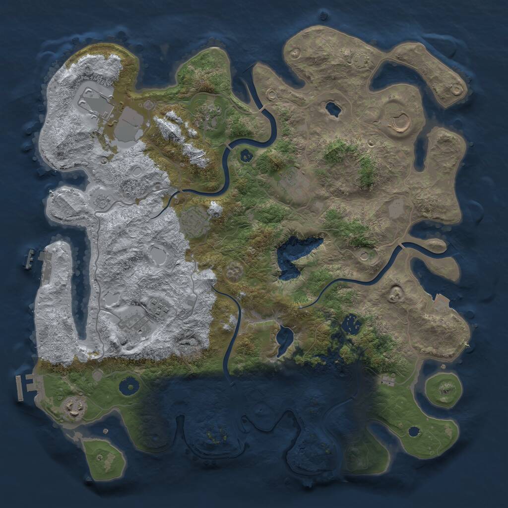 Rust Map: Procedural Map, Size: 4000, Seed: 1483055054, 15 Monuments