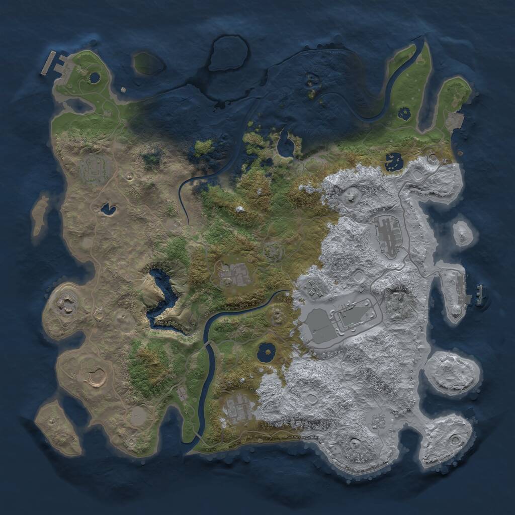 Rust Map: Procedural Map, Size: 4000, Seed: 30289470, 15 Monuments