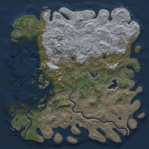 Thumbnail Rust Map: Procedural Map, Size: 6000, Seed: 112333576, 17 Monuments