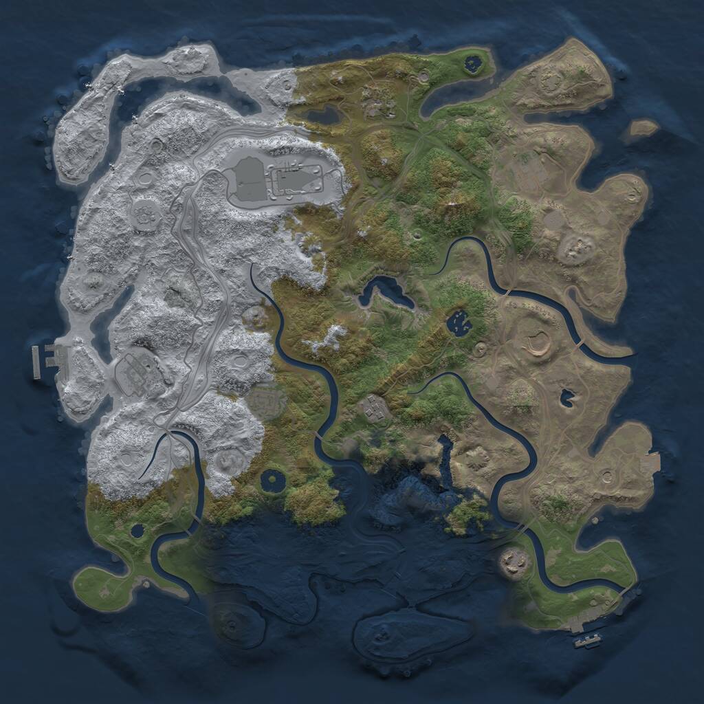 Rust Map: Procedural Map, Size: 4250, Seed: 896094519, 15 Monuments