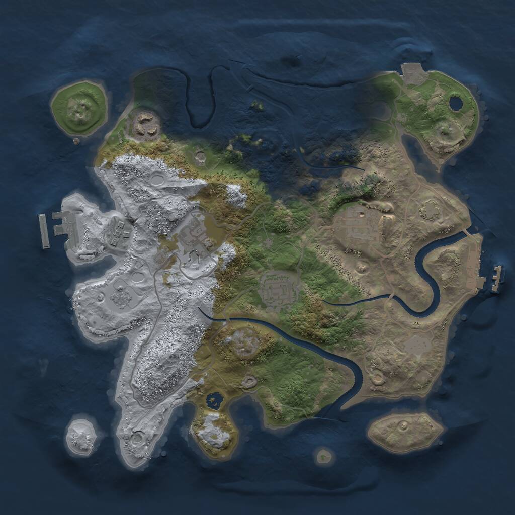 Rust Map: Procedural Map, Size: 3000, Seed: 201327622, 11 Monuments