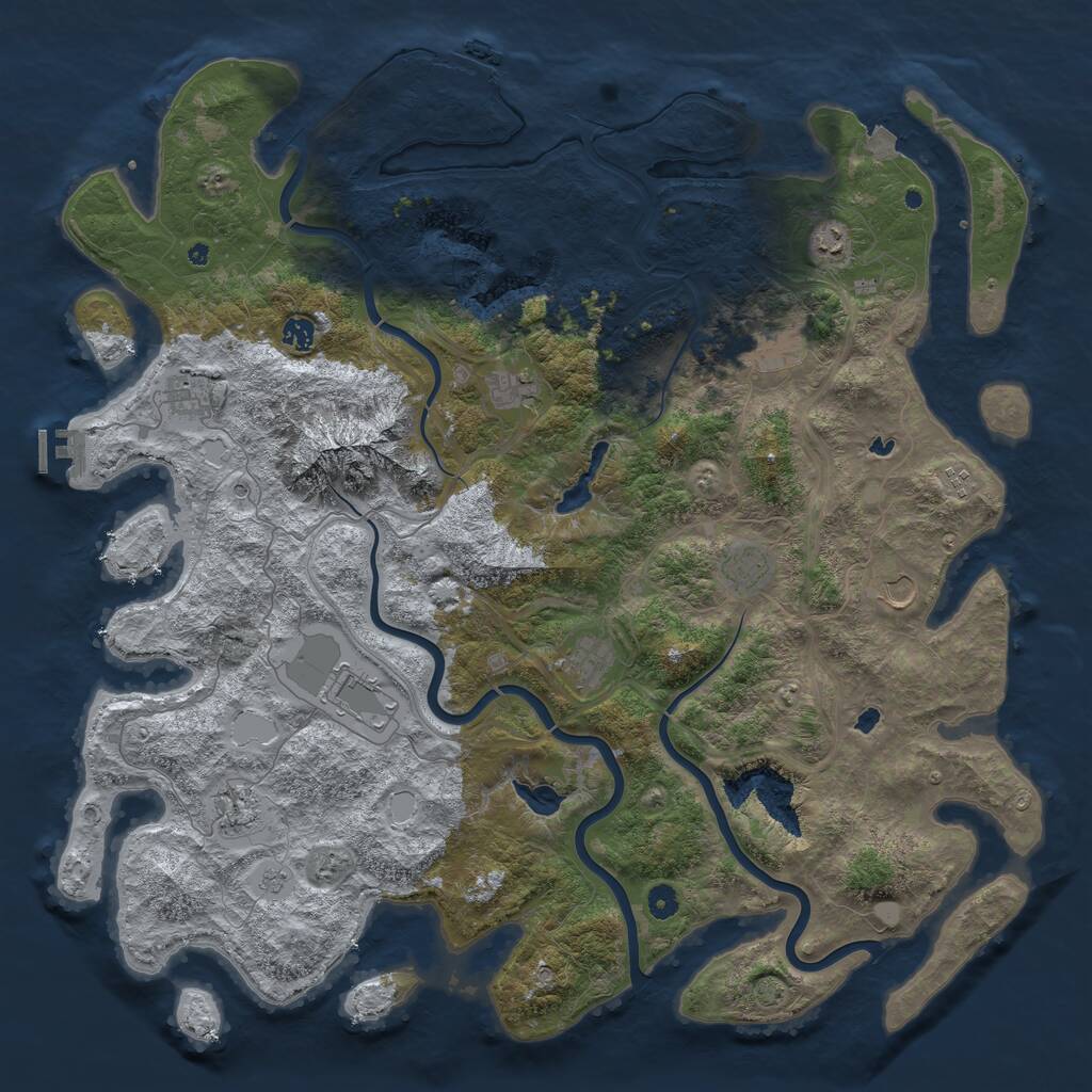 Rust Map: Procedural Map, Size: 5000, Seed: 182885863, 17 Monuments