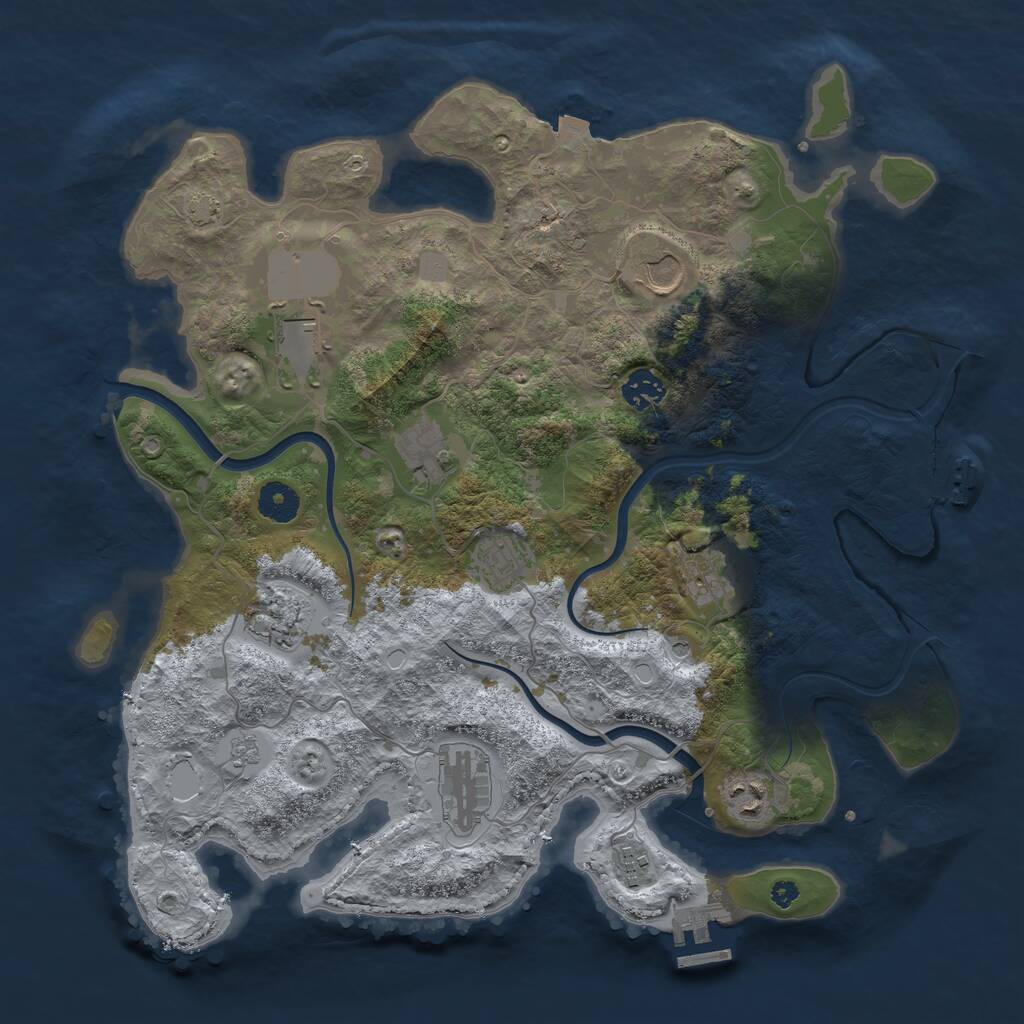 Rust Map: Procedural Map, Size: 3800, Seed: 134564, 16 Monuments