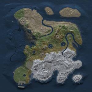 Thumbnail Rust Map: Procedural Map, Size: 3000, Seed: 2045900478, 11 Monuments