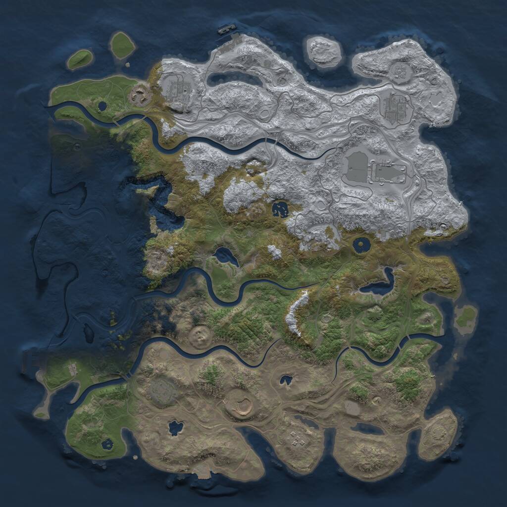 Rust Map: Procedural Map, Size: 4500, Seed: 440398282, 15 Monuments