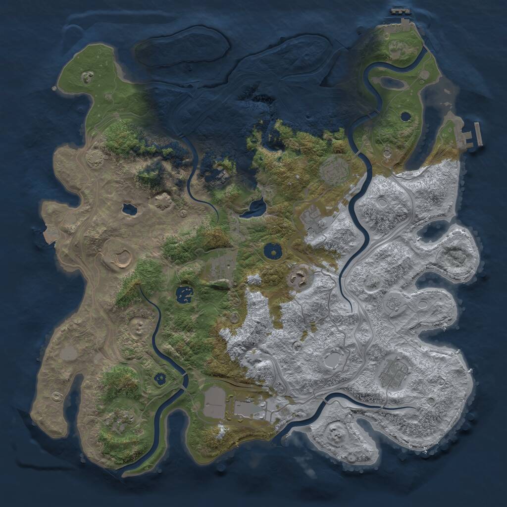 Rust Map: Procedural Map, Size: 4250, Seed: 1812405520, 16 Monuments