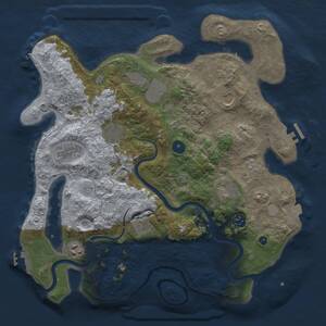 Thumbnail Rust Map: Procedural Map, Size: 3750, Seed: 1184902502, 15 Monuments