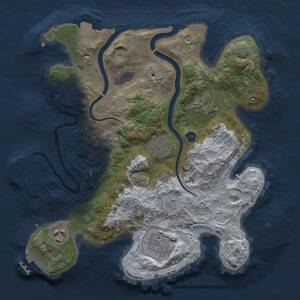 Thumbnail Rust Map: Procedural Map, Size: 3000, Seed: 1331288570, 11 Monuments