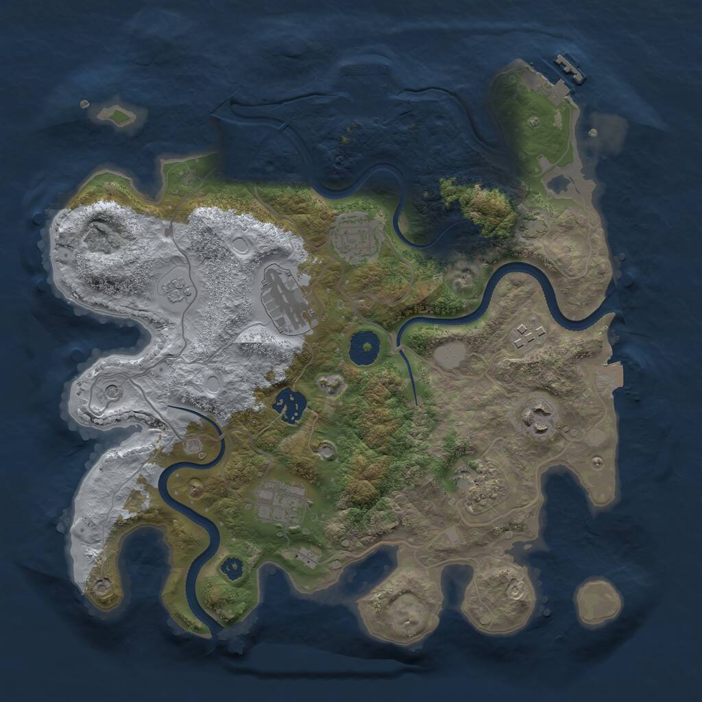 Rust Map: Procedural Map, Size: 3200, Seed: 139506506, 13 Monuments
