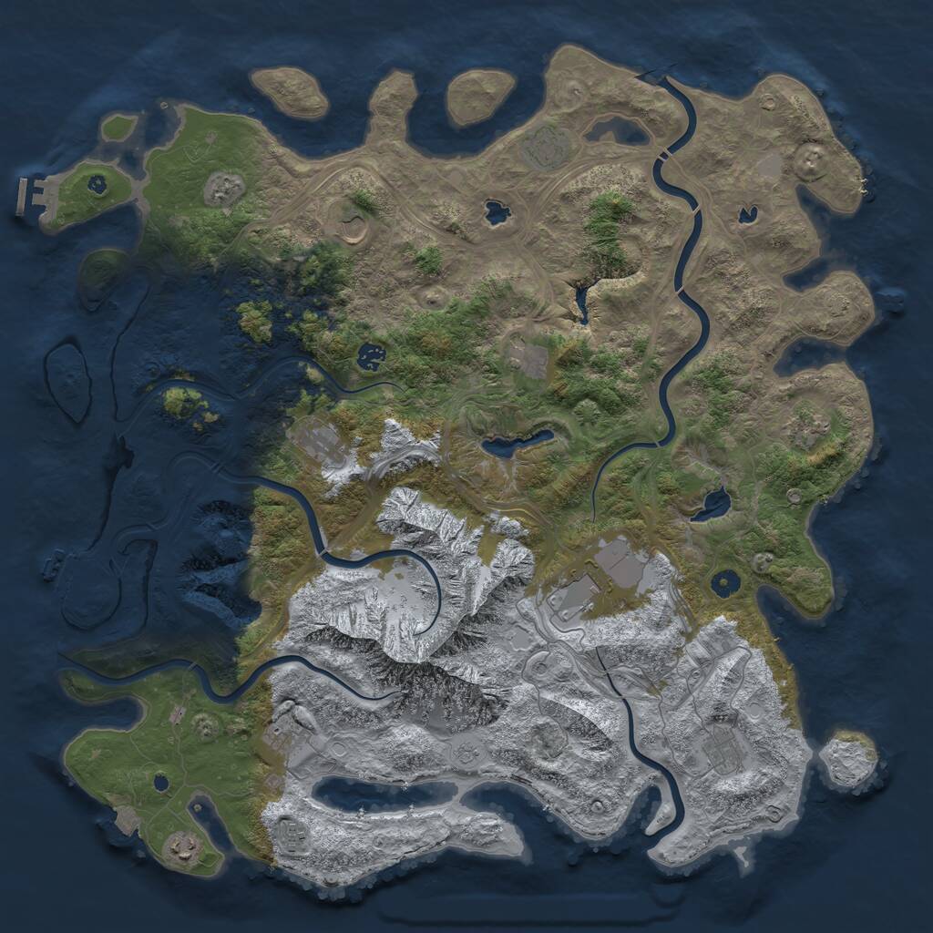 Rust Map: Procedural Map, Size: 5000, Seed: 456471, 17 Monuments