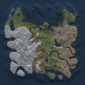Thumbnail Rust Map: Procedural Map, Size: 4000, Seed: 983139965, 14 Monuments