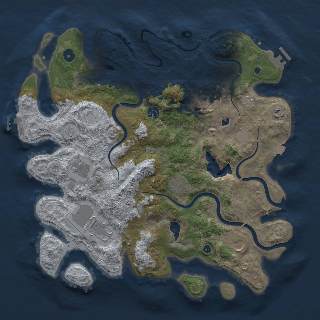 Rust Map: Procedural Map, Size: 4000, Seed: 983139965, 14 Monuments