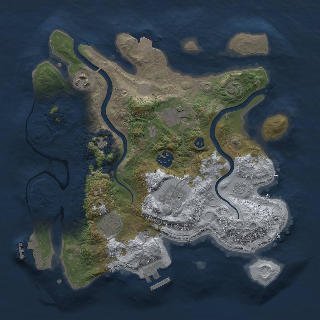 Rust Map: Procedural Map, Size: 3000, Seed: 1803970412, 12 Monuments