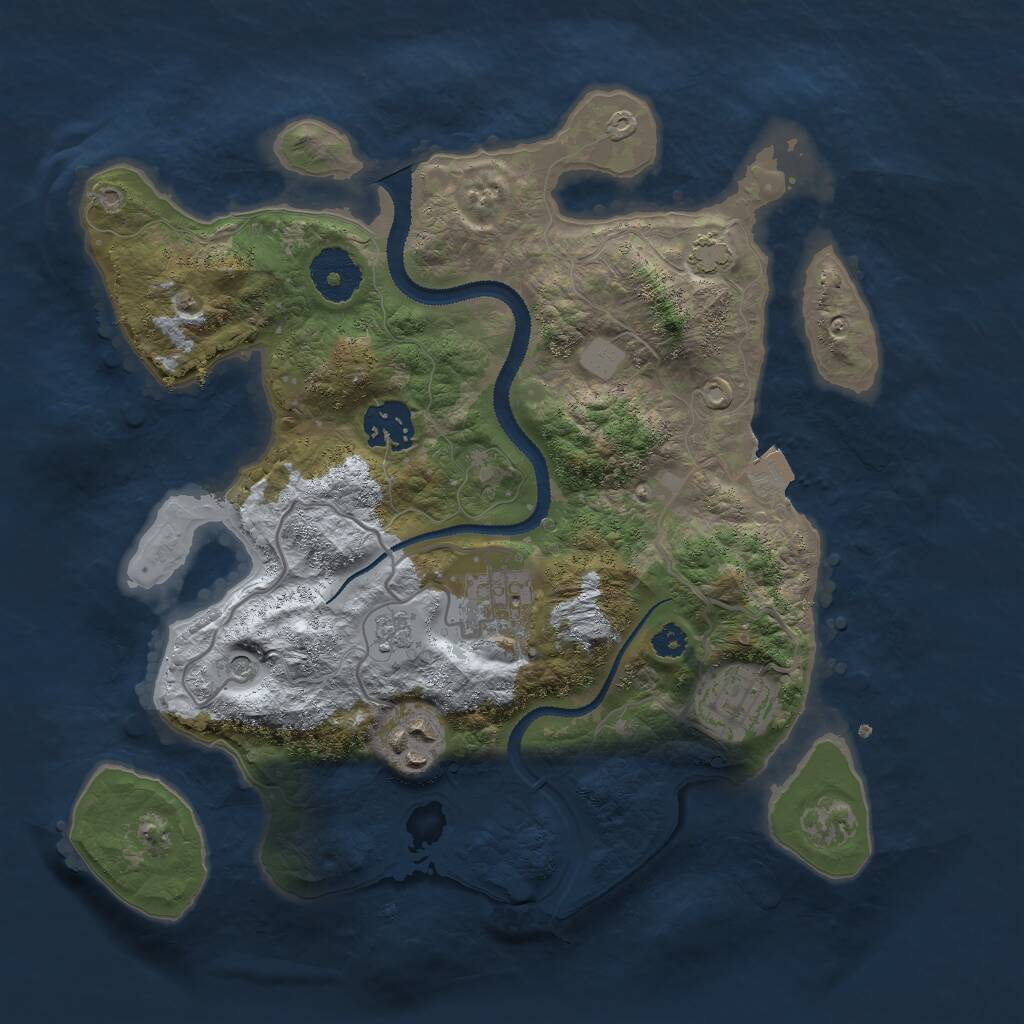 Rust Map: Procedural Map, Size: 3000, Seed: 1196289700, 8 Monuments