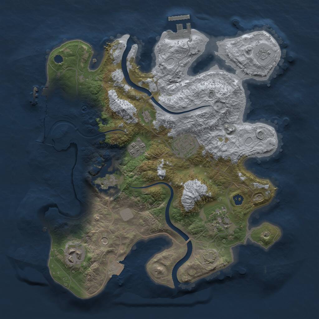 Rust Map: Procedural Map, Size: 3000, Seed: 451999151, 11 Monuments