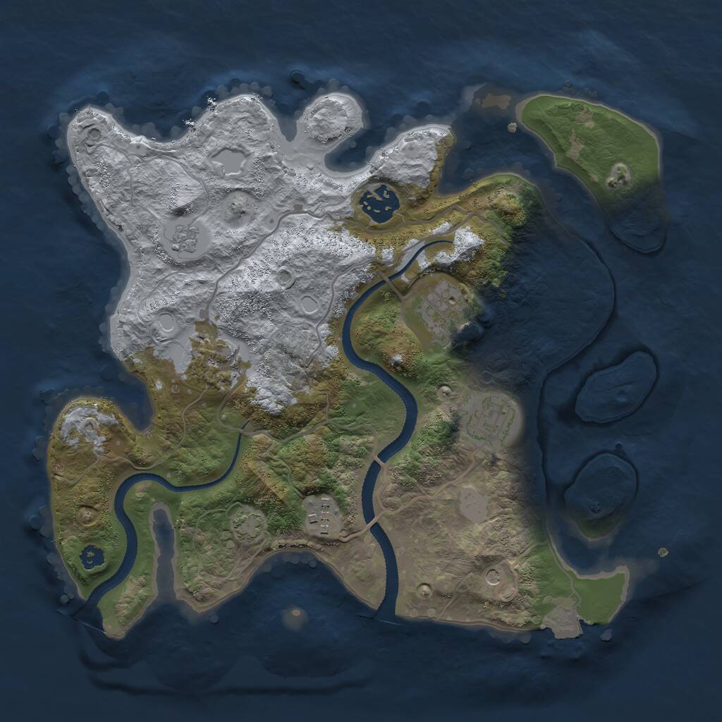 Rust Map: Procedural Map, Size: 3000, Seed: 1683688680, 9 Monuments