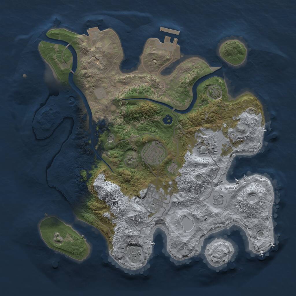 Rust Map: Procedural Map, Size: 3000, Seed: 432126966, 9 Monuments