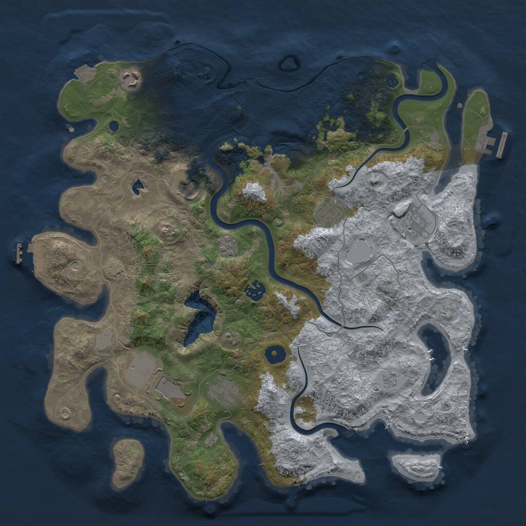 Rust Map: Procedural Map, Size: 4000, Seed: 350537228, 14 Monuments