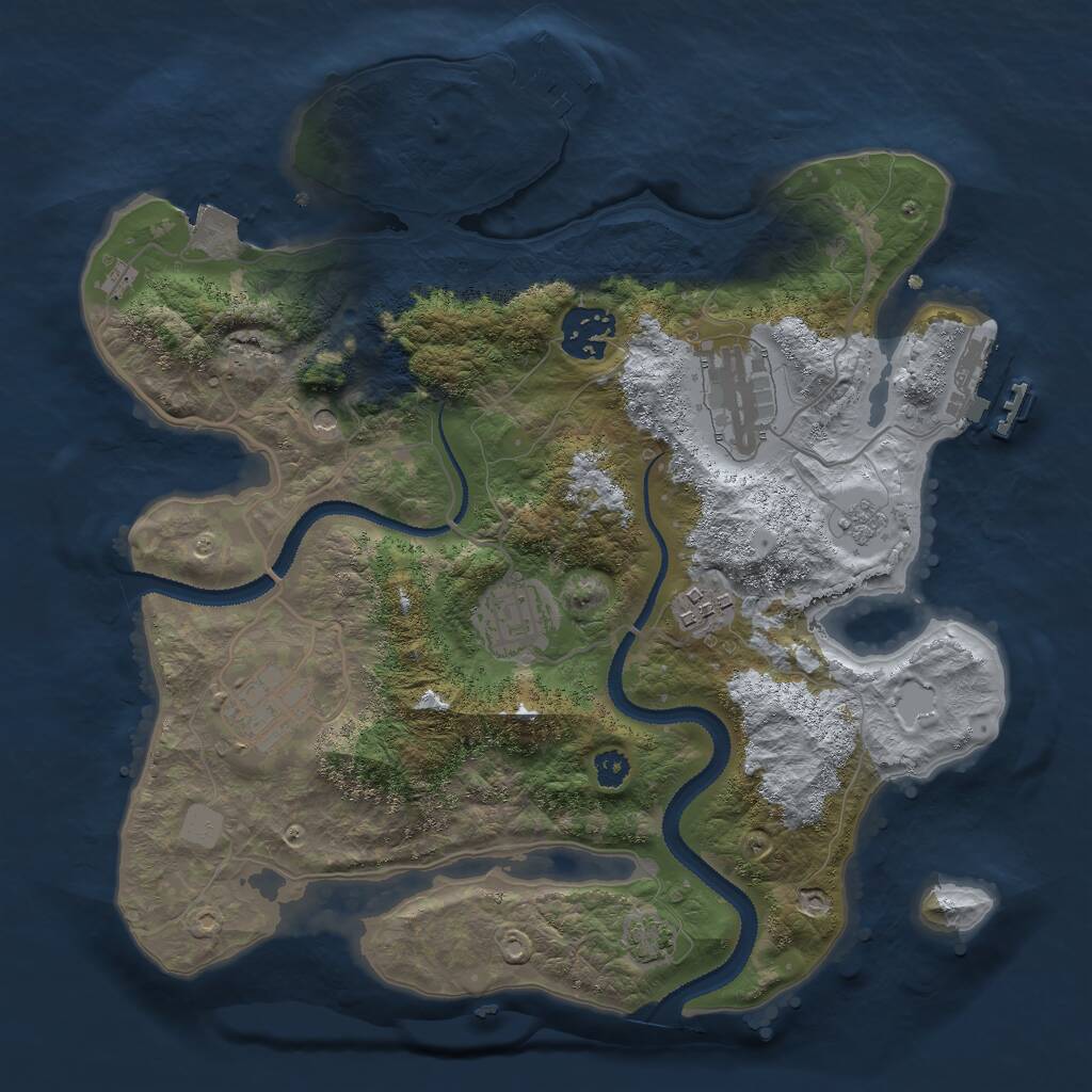 Rust Map: Procedural Map, Size: 3000, Seed: 731290, 11 Monuments