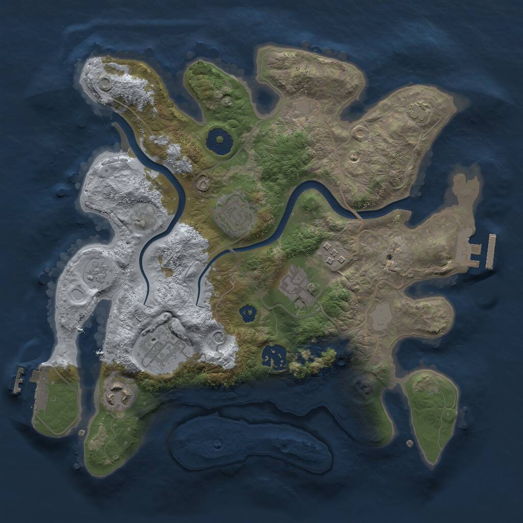 Rust Map: Procedural Map, Size: 3000, Seed: 1169, 12 Monuments