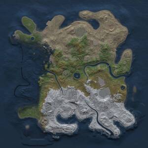 Thumbnail Rust Map: Procedural Map, Size: 3500, Seed: 1259407493, 13 Monuments