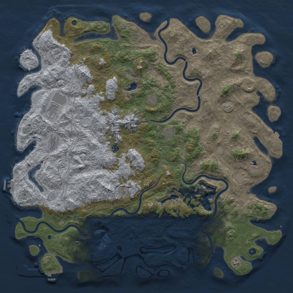 Rust Map: Procedural Map, Size: 6000, Seed: 19481, 17 Monuments