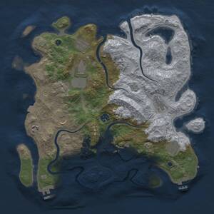 Thumbnail Rust Map: Procedural Map, Size: 3800, Seed: 1294948502, 16 Monuments