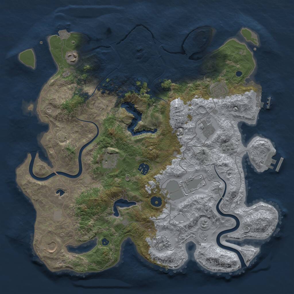 Rust Map: Procedural Map, Size: 4000, Seed: 230861082, 15 Monuments