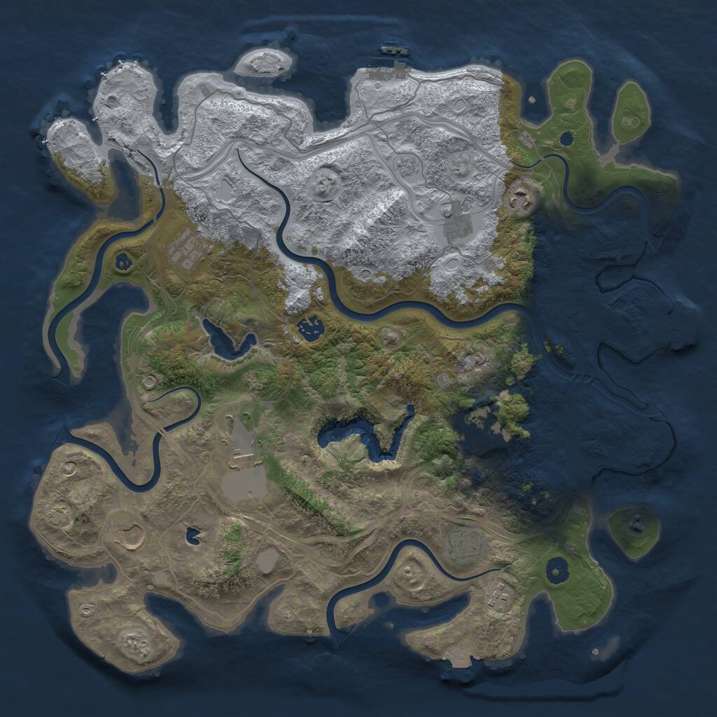 Rust Map: Procedural Map, Size: 4250, Seed: 1760027737, 15 Monuments