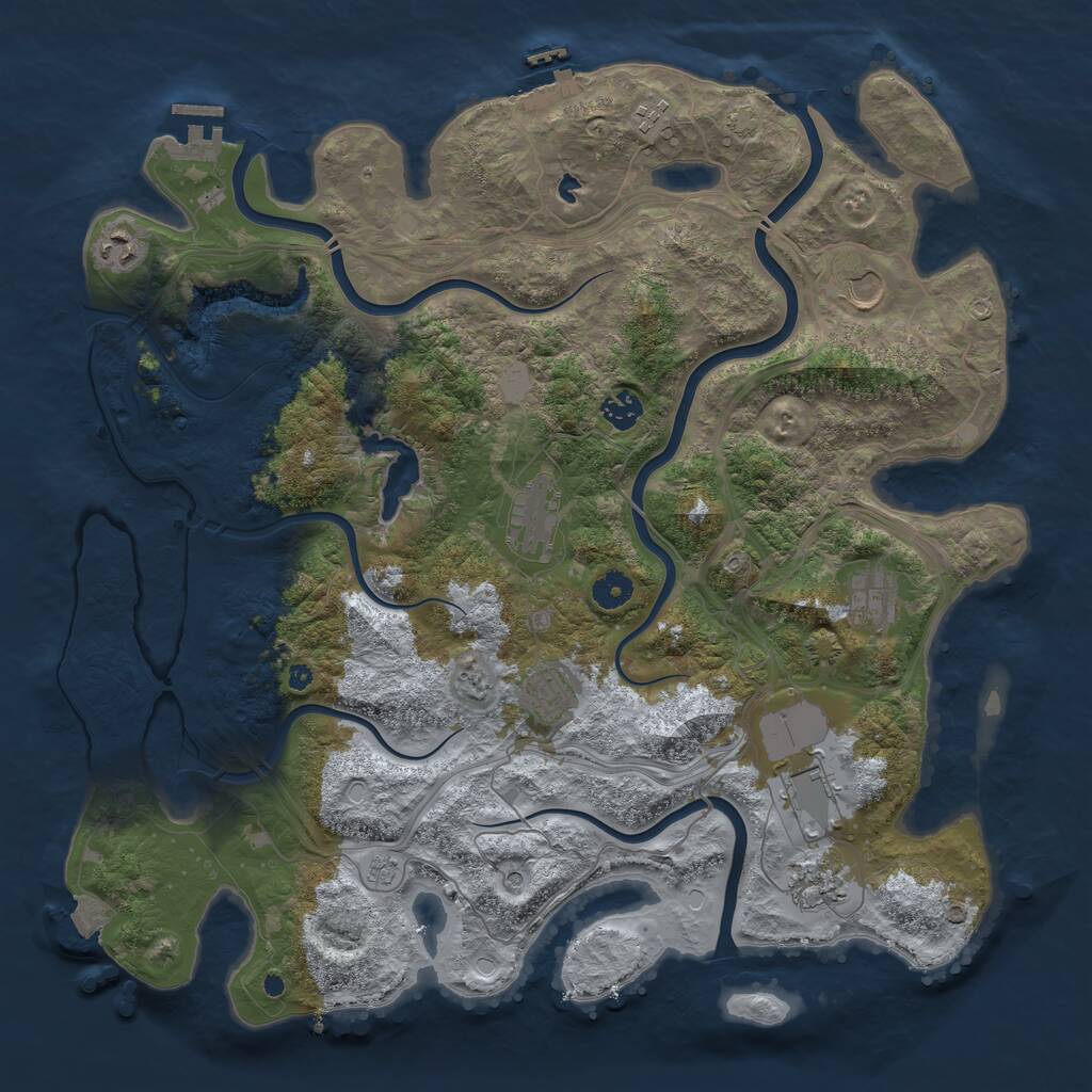 Rust Map: Procedural Map, Size: 4250, Seed: 456616172, 15 Monuments