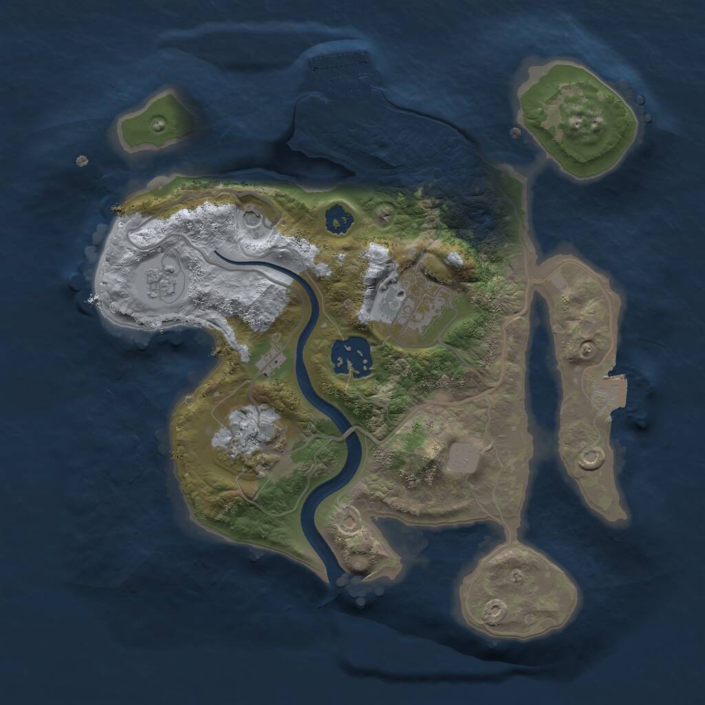 Rust Map: Procedural Map, Size: 2500, Seed: 1718581313, 7 Monuments