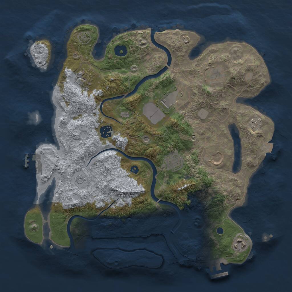 Rust Map: Procedural Map, Size: 3500, Seed: 827997912, 14 Monuments