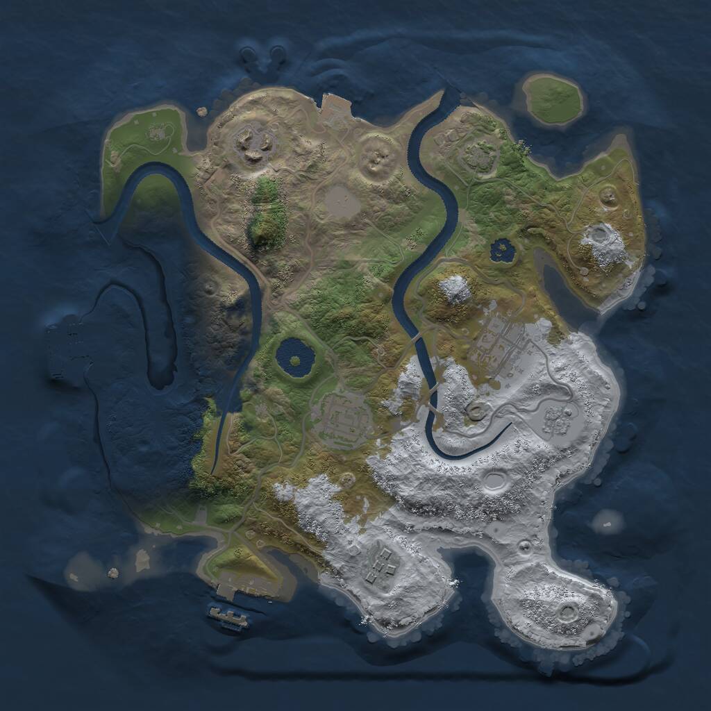 Rust Map: Procedural Map, Size: 2800, Seed: 612524829, 9 Monuments