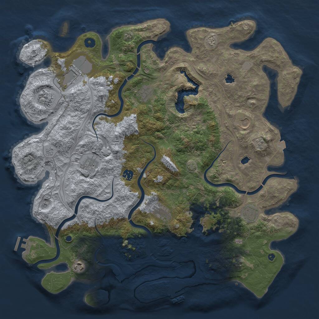 Rust Map: Procedural Map, Size: 4500, Seed: 1798251828, 16 Monuments