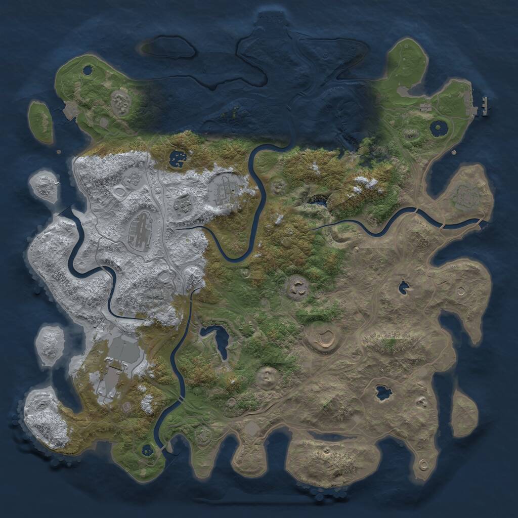 Rust Map: Procedural Map, Size: 4500, Seed: 855073176, 14 Monuments