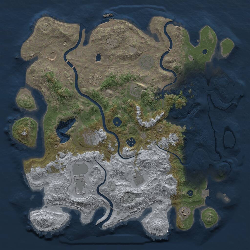 Rust Map: Procedural Map, Size: 4250, Seed: 21176, 16 Monuments