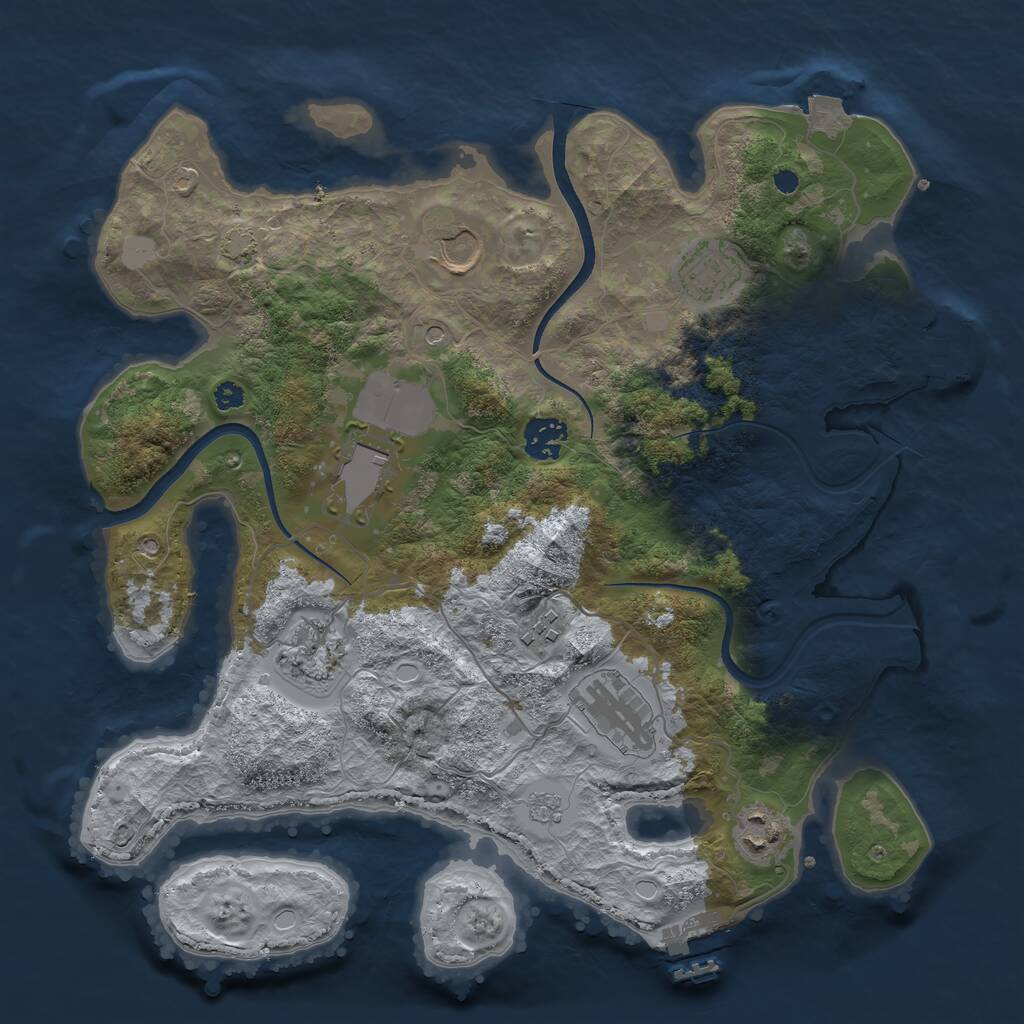 Rust Map: Procedural Map, Size: 3500, Seed: 270012227, 14 Monuments