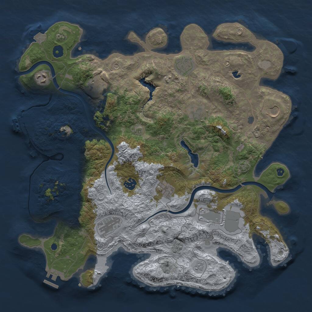 Rust Map: Procedural Map, Size: 4000, Seed: 1282825806, 16 Monuments