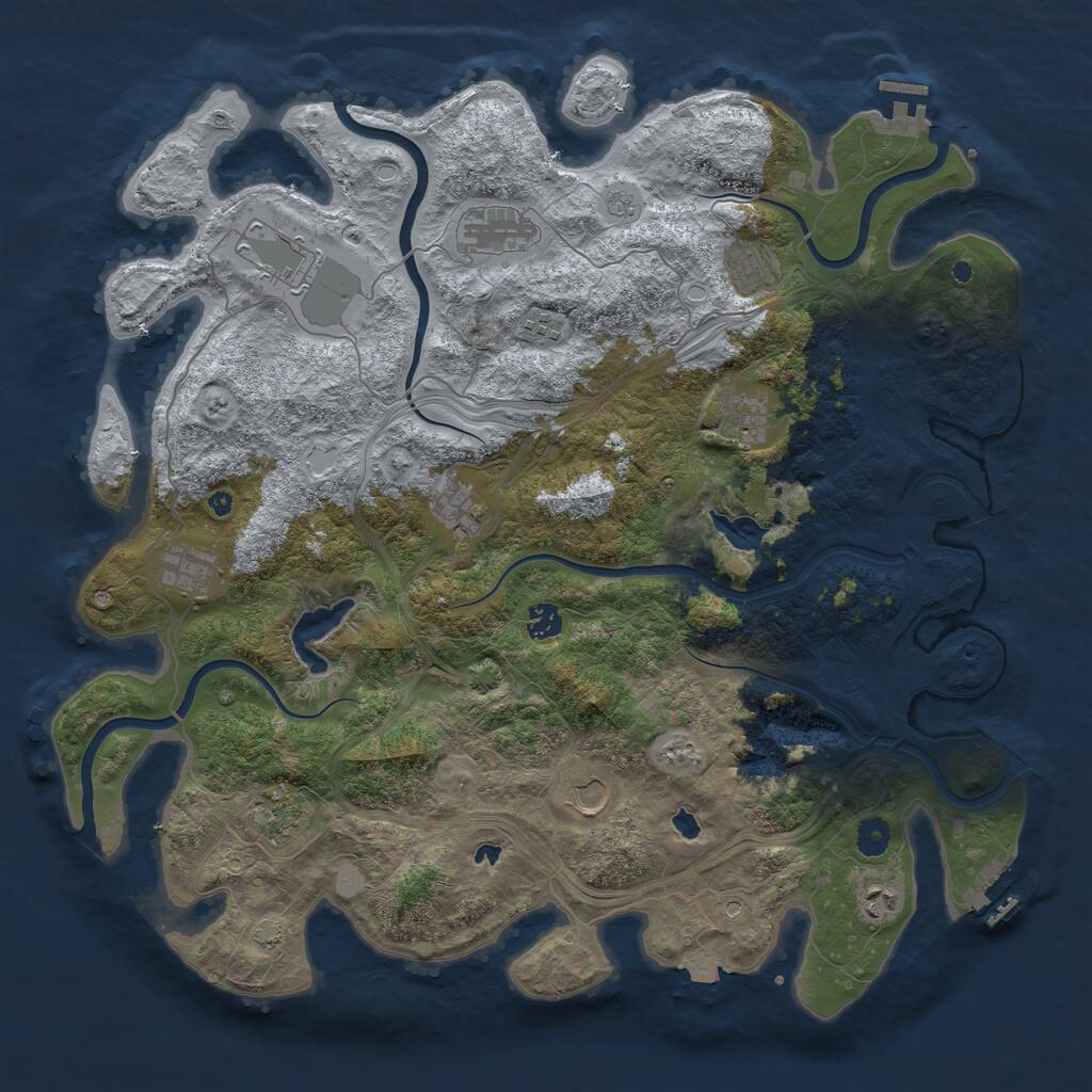 Rust Map: Procedural Map, Size: 4500, Seed: 1886, 17 Monuments