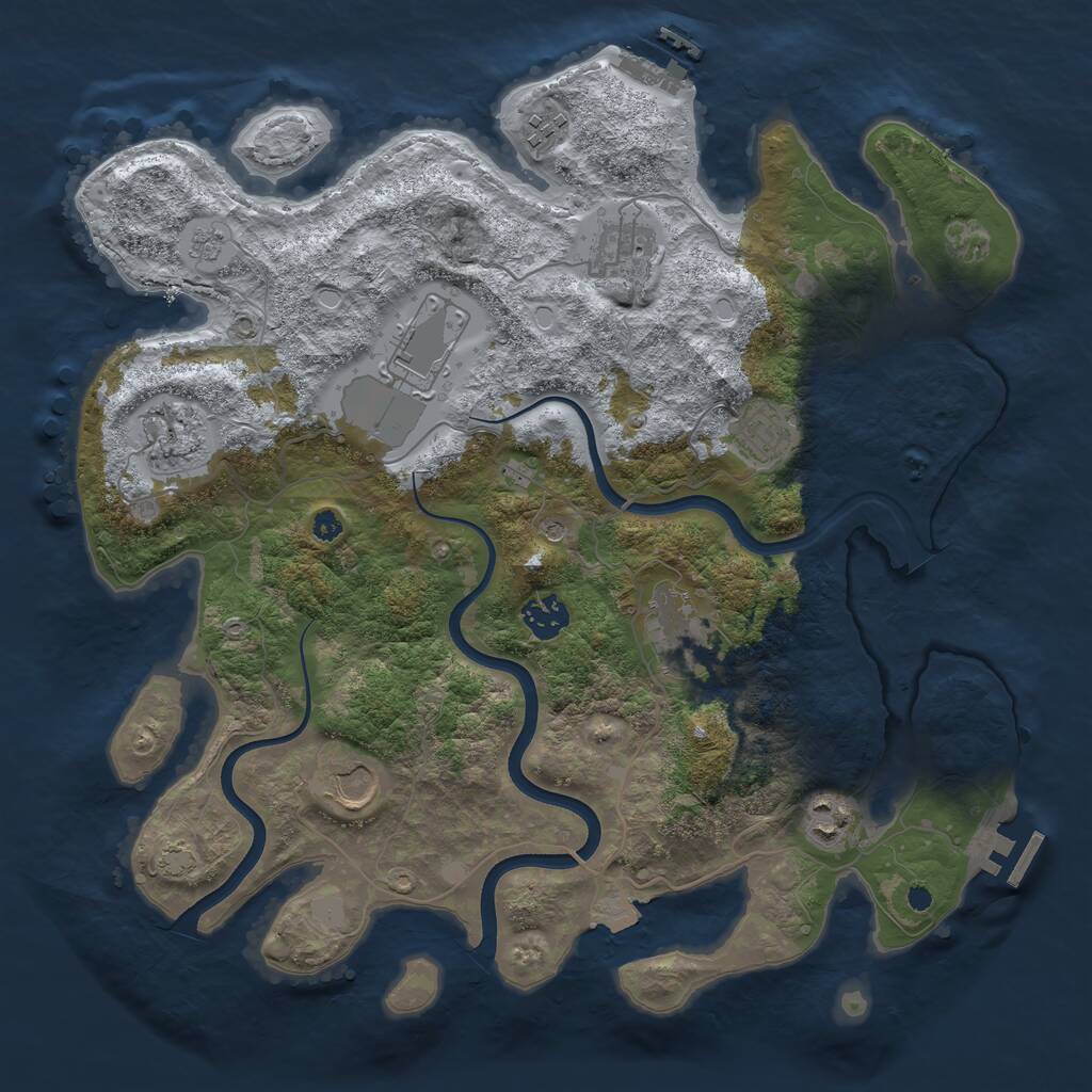 Rust Map: Procedural Map, Size: 3700, Seed: 17762077, 15 Monuments