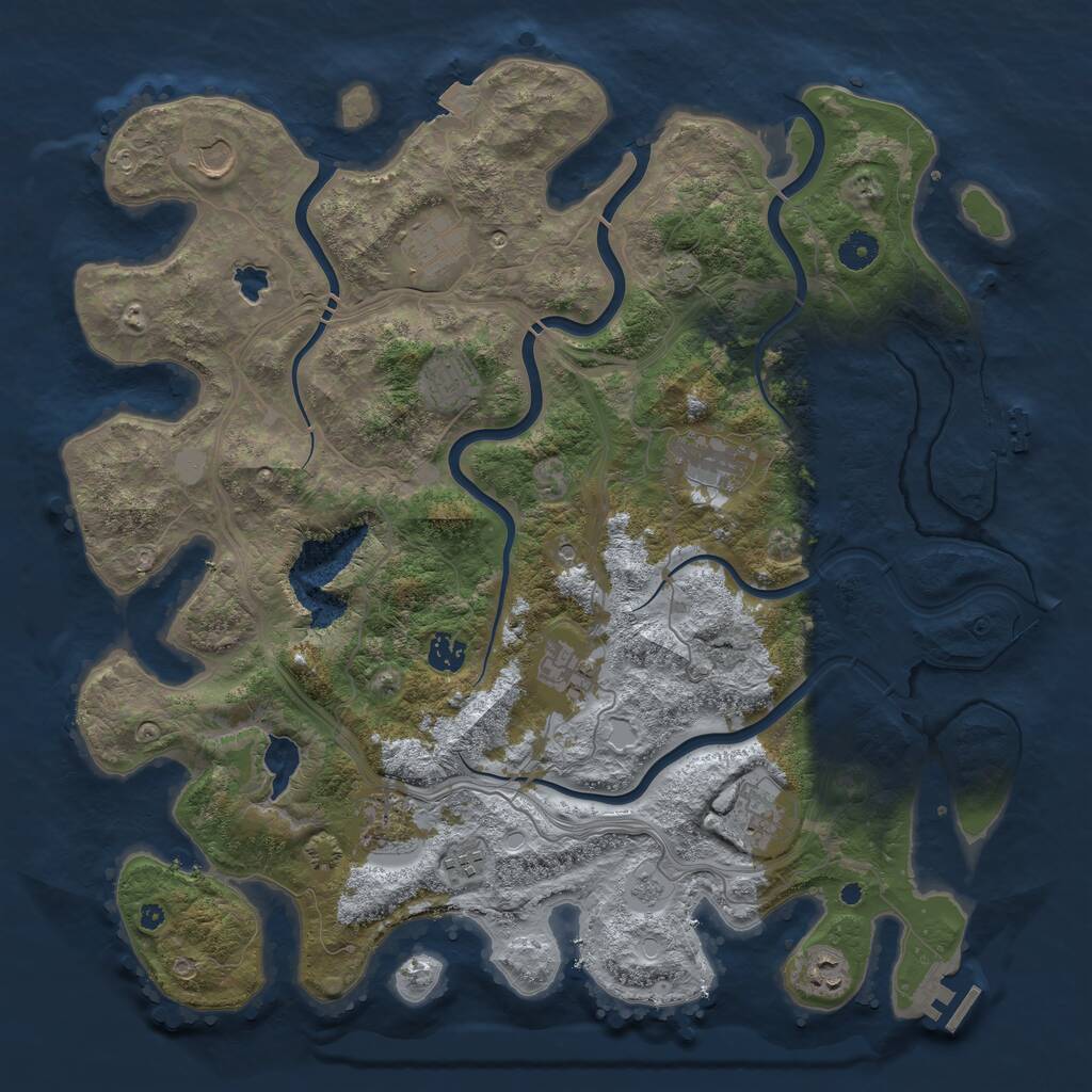Rust Map: Procedural Map, Size: 4250, Seed: 966272342, 16 Monuments