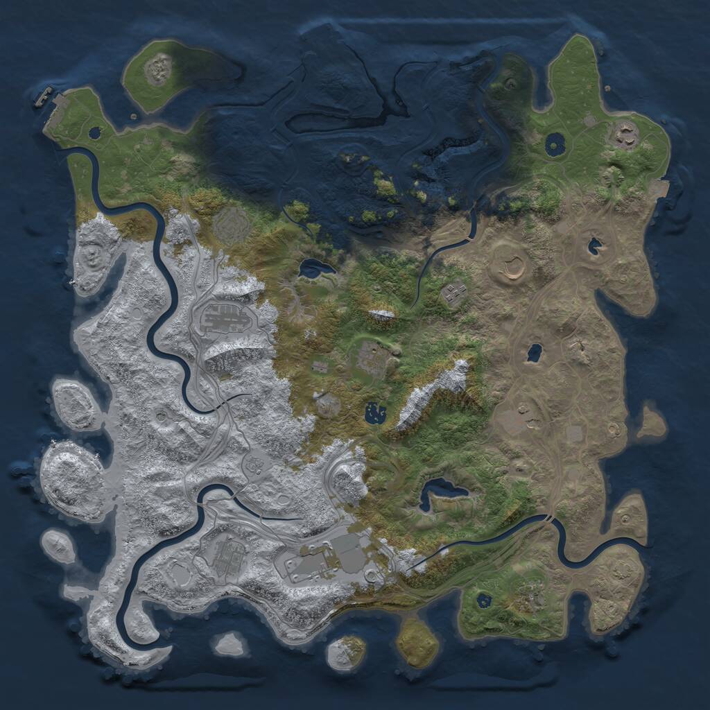 Rust Map: Procedural Map, Size: 4750, Seed: 193044853, 17 Monuments
