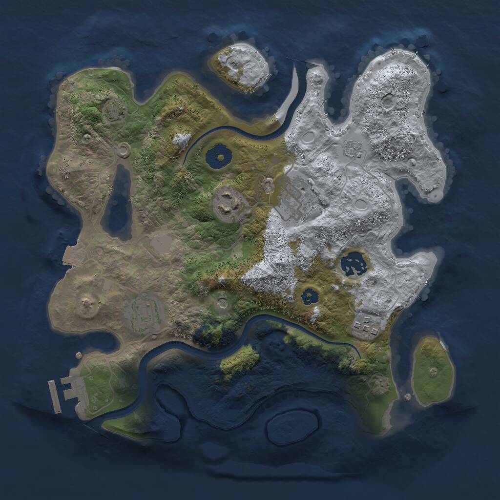 Rust Map: Procedural Map, Size: 3000, Seed: 1386103585, 10 Monuments