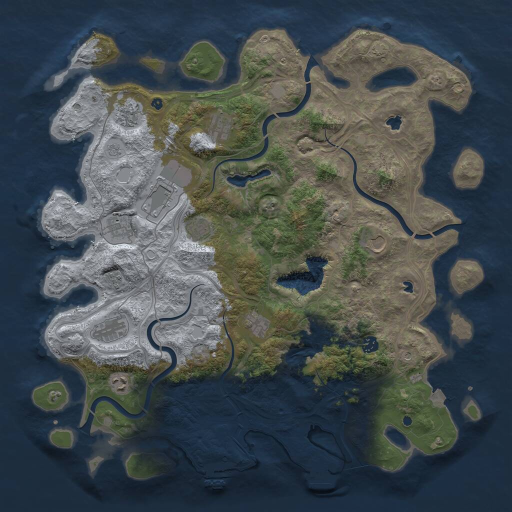 Rust Map: Procedural Map, Size: 4500, Seed: 567561700, 17 Monuments