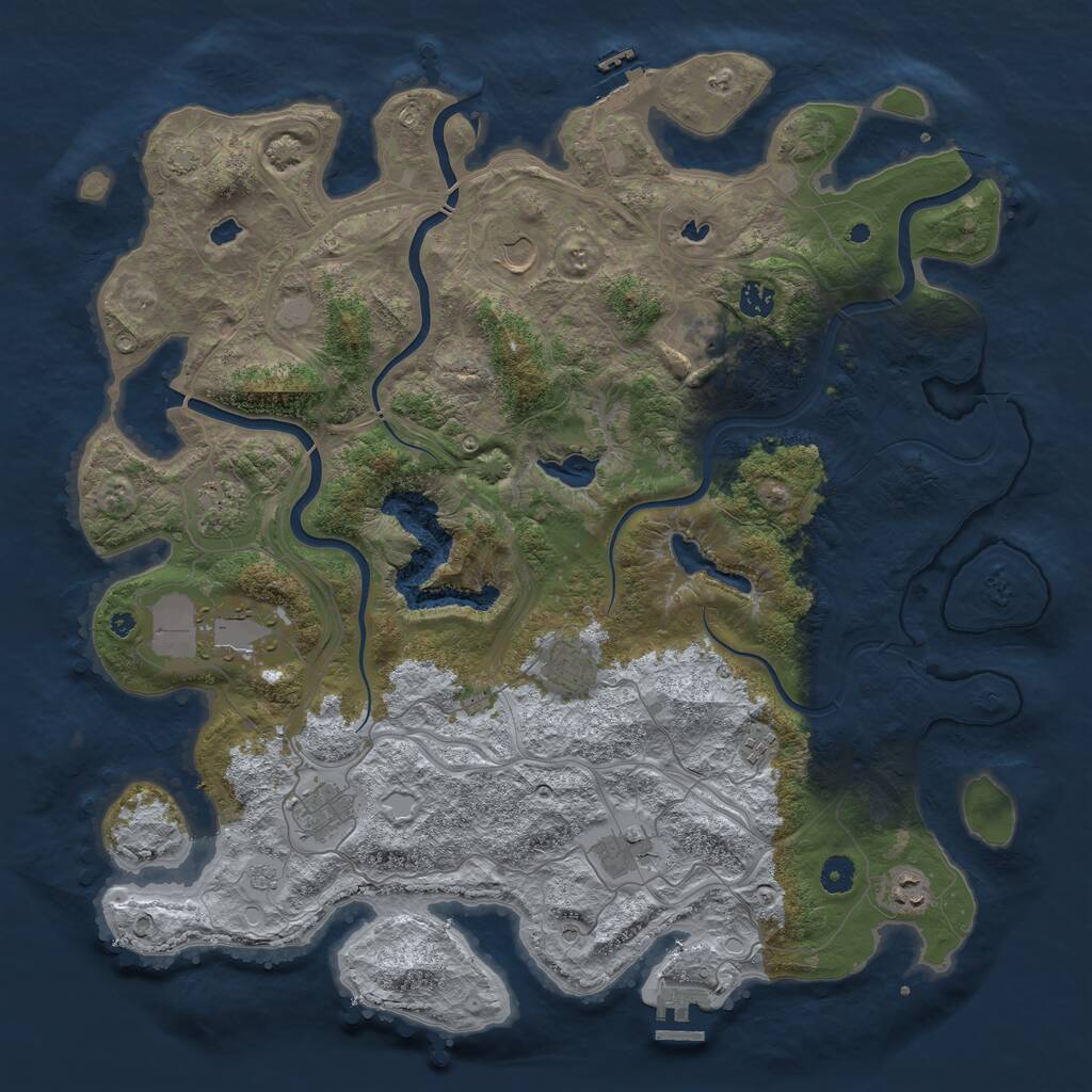 Rust Map: Procedural Map, Size: 4500, Seed: 2021875509, 16 Monuments