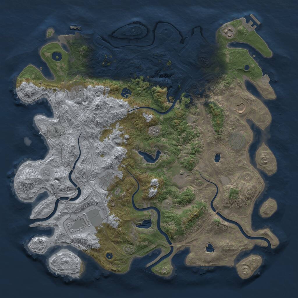 Rust Map: Procedural Map, Size: 4500, Seed: 395657203, 15 Monuments