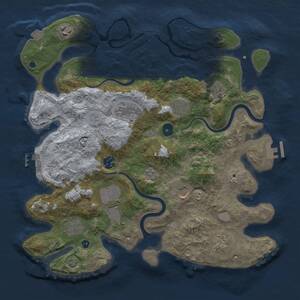 Thumbnail Rust Map: Procedural Map, Size: 3750, Seed: 1359945003, 16 Monuments