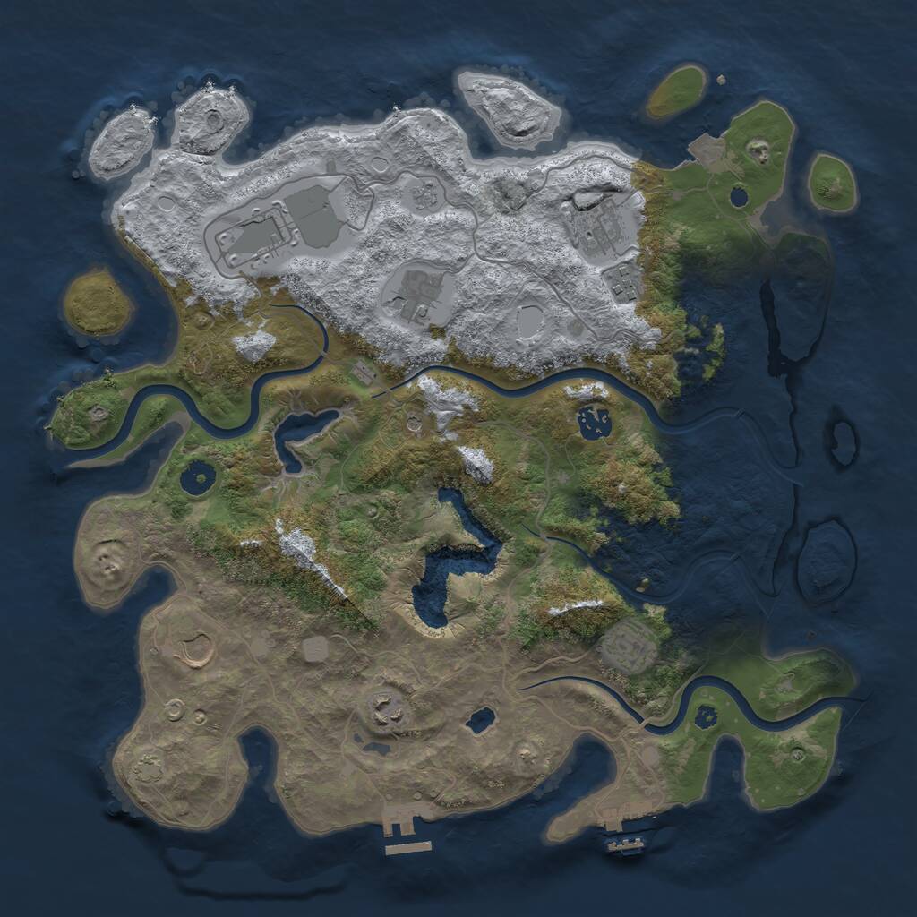 Rust Map: Procedural Map, Size: 4000, Seed: 1414402858, 14 Monuments