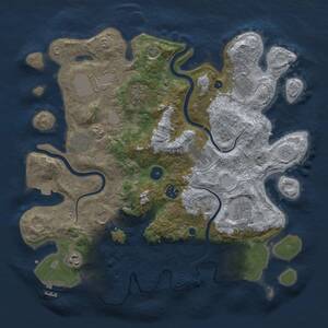 Thumbnail Rust Map: Procedural Map, Size: 3900, Seed: 15168, 15 Monuments