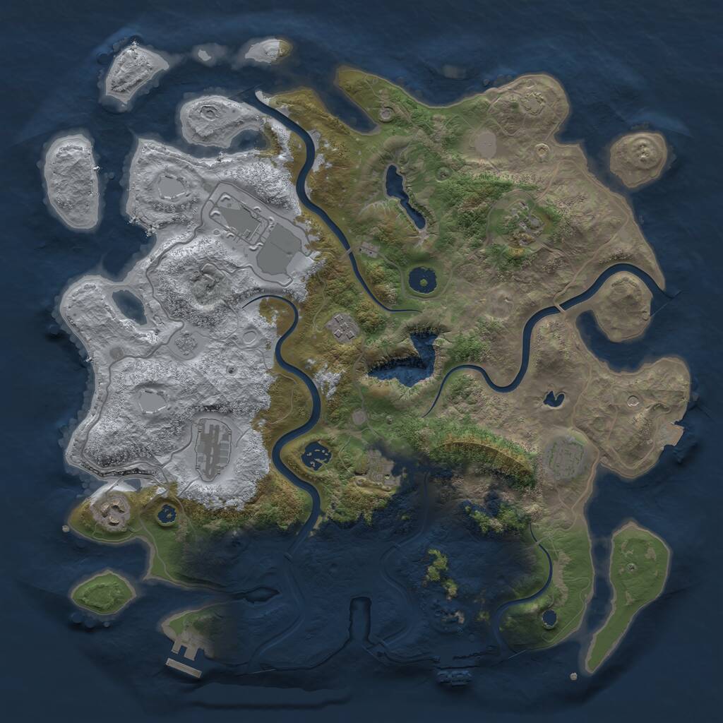 Rust Map: Procedural Map, Size: 4000, Seed: 588479041, 14 Monuments